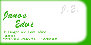 janos edvi business card
